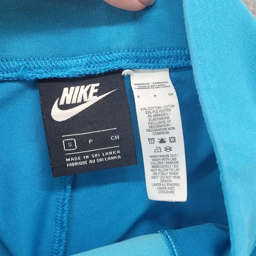 Nike Air 7/8 Leggings S Blue Colorblock Training Pilates Running Athleisure Gym